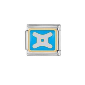 Italian Charmlink ♊️ Gemini Zodiac Sign for Charm‎ Bracelet 9mm Stainless S…
